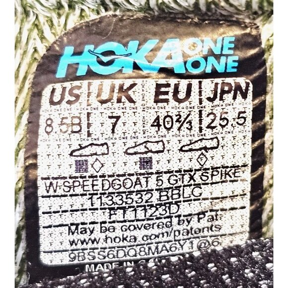 Hoka Speedgoat 5 Spike GORE-TEX Trail Running Shoes Black Pink Vibram - Sz 8.5 - Picture 8 of 14